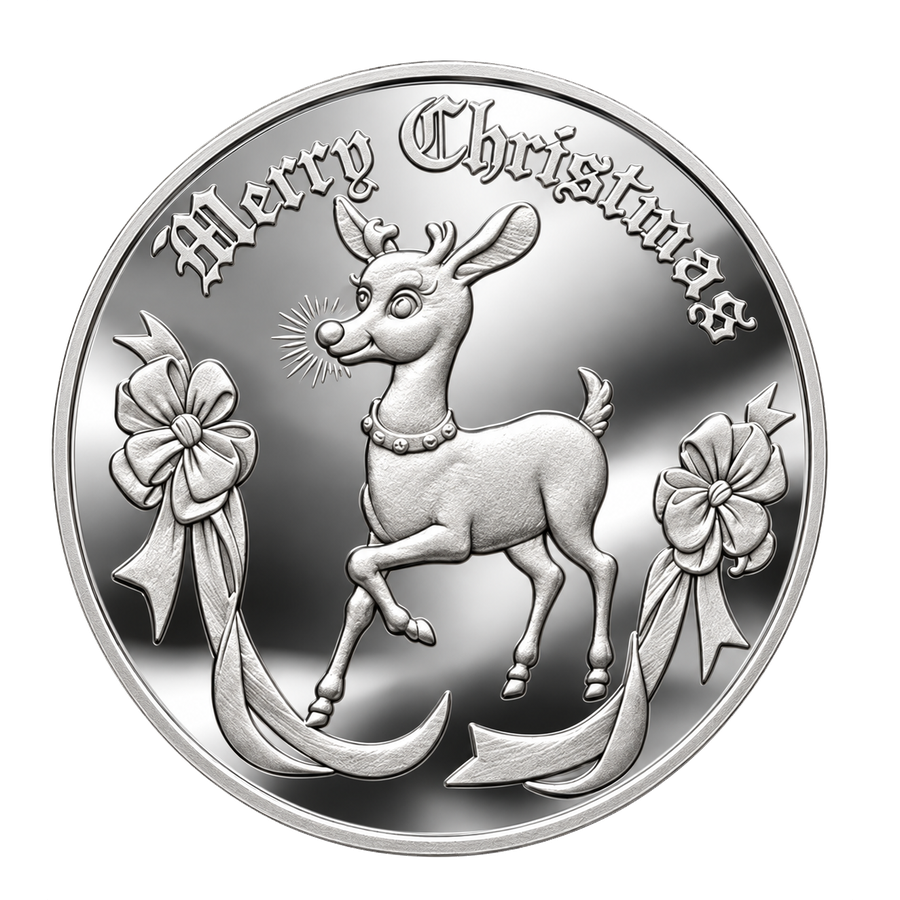Rudolph silver Christmas coin